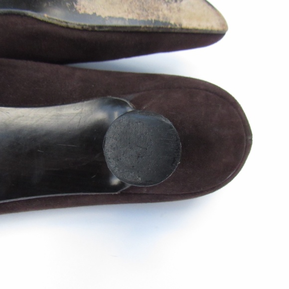 Barneys New York Dark Brown Suede Lace Top Almond Toe Shoes 39 / US 8.5 - Picture 11 of 16